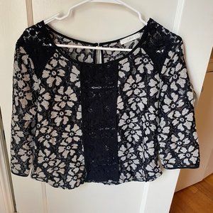 Lush Black Floral Blouse